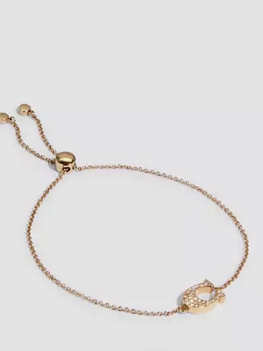 COACH Signature Pavé Slider Bracelet, Gold, NWT